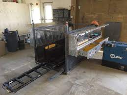 Testing Positioning On The Skid With New Tool Boxes And Roll Out Truck Tool Box Truck Tools Welding Rigs