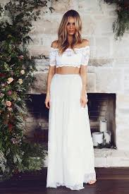 Check Out This Epic Selection Of 2 Piece Wedding Dresses Now Crop Top Wedding Dress Two Piece Wedding Dress Womens Wedding Dresses