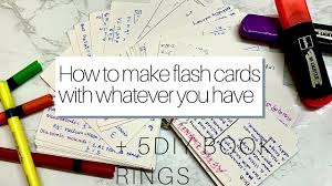 Memorize verbs, grammar rules, historical dates, quotes, formulas and lots more. How To Make Flash Cards With Whatever You Have 5 Diy Book Rings Study Attic Youtube