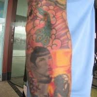 I love how people turn their arms and legs into a twisting and turning canvas dedicated to a theme. Star Trek Themed Full Sleeve Tattoo Tattooimages Biz