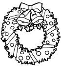 Christmas door wreath coloring page with holiday ornaments and. Christmas Wreaths And Holly Coloring Pages