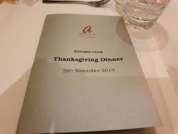 What hours are they open? Traditional American Thanksgiving Dinner Harvard Club