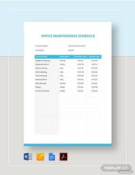 For instance, if our service is temporarily suspended for maintenance we might send users an email. Free 12 Office Maintenance Schedule Samples Templates In Pdf Ms Word Excel