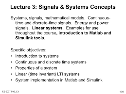 Lecture 3 Signals Systems Concepts