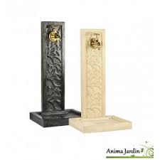 Robinetterie>robinet décoratif pour fontaine>fontaine murale en fonte, avec robinet. Fontaine Murale Leaf En Pierre Reconstituee 70 Cm Jardin Hairie Achat Vente