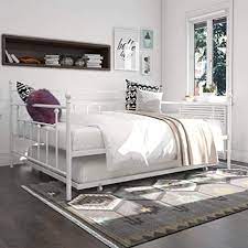 Choose from contactless same day delivery, drive up and more. Amazon Com Dhp Manila Metal Queen Size Daybed And Full Size Trundle White Furniture Decor