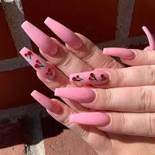 For the designs, you can go crazy with pearls and colorful stones. 23 Ways To Wear Cherry Nails This Spring And Summer Stayglam Cherry Nails Long Acrylic Nails Coffin Nails Designs