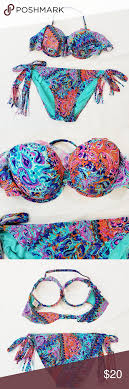 Xhilaration Paisley Print Flounce Top Bikini Xhilaration