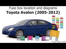 Car, truck & motorcycle ewd, fuses & relay. Fuse Box Location And Diagrams Toyota Avalon 2005 2012 Youtube