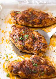 Drizzle each chicken breast with half of the olive oil and lightly pat so it evenly covers. Oven Baked Chicken Breast Recipetin Eats