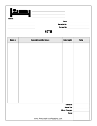 This Hotel Receipt Can Be Used By The Proprietor Of A Hotel Motel Or Bed And Breakfast Free To Download And Print Receipt Template Template Word Receipt