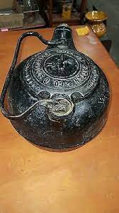 Antique Cast Iron Tea Kettle 7 Shinnick Hattan Co Zanesville O Tea Kettle Antique Cast Iron Zanesville