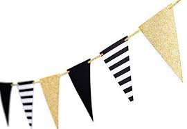 Amazon Com 10 Feet Gold Black New Year Triangle Banner Decoration New Years Eve In 2020 Black And Gold Party Decorations Graduation Party Decor Summer Party Supplies
