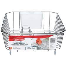 Don't miss these great deals on rubbermaid dish racks. Rubbermaid Antimicrobial Small Chrome Dish Drainer Fg6008archrom The Home Depot Sink Dish Rack Dish Racks Dish Rack Drying