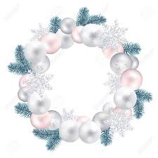 4.1 out of 5 stars 24. A Festive Wreath Of Christmas Balls Pine Twigs And Snow Flakes Silver Green And Pink Vector Realistic Illustration On White Background Eps10 Decoration For New Year Royalty Free Cliparts Vectors And Stock Illustration