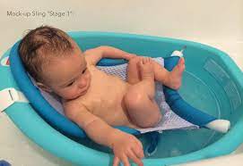 While you'll probably only rely on an infant tub until the baby is about 6 months old or able to sit up, it is handy and sets the stage for making bath time fun once the baby gets older and graduates to the bigger tub. Skip Hop Moby Bath Tub Sling Erin Knowlton Designs