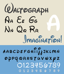 Description you get both uppercase and lowercase letters in 3 sizes: Waltograph Wikipedia