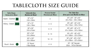 Measuring For A Tablecloth Table Cloth Tablecloth Size Chart Tablecloth Sizes
