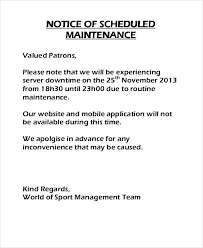 If you work in any type of. 8 Maintenance Notice Templates Free Sample Example Format Download Free Premium Templates