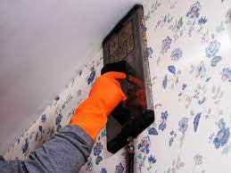 How To Remove Wallpaper Using Solvents Or Steam Removing Old Wallpaper Removable Wallpaper Old Wallpaper