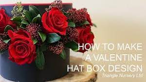 How To Make A Valentine S Day Hat Box Design With Red Roses Youtube
