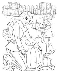 Barbie Mother Daughter Thanksgiving Pumpkins Coloring Page In 2020 Barbie Coloring Mermaid Coloring Pages Barbie Coloring Pages
