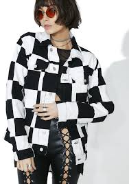 Black And White Checkered Jacket American Vintage Checkered Denim Jacket Yew Like To Go Fast And No One Can Stop Yew Bb Win The Race In This Co Checkered Outfit Checkered Jacket Denim Jacket