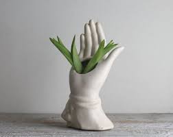 Vintage White Ceramic Hand Planter Forties Life Size Female Etsy Hand Planters Ceramics White Vintage