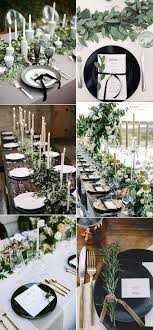 Black And White Wedding Ideas Greenery Black And White Wedding Table Setting Ideas Emmalovesweddings Weddingideas2019 White Wedding Table Setting White Wedding Theme Wedding Table Themes
