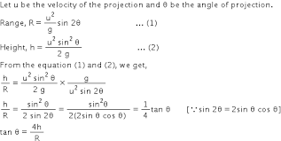 Optionally, type the initial height. If R Is The Horizontal Range And H Is The Maximum Height Achieved By The Projectile At An Angle Show That Maximum Range R 2 8h 2h Physics Topperlearning Com Gm11c4vv