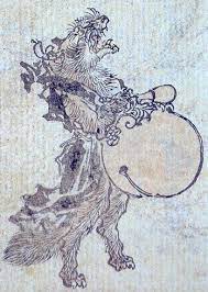 tanuki japanese trickster spook originally evil now icon of generosity prosperity japanese drawings japanese dragon drawing