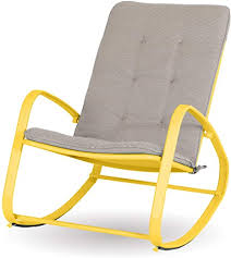 Go with a classic wooden rocking chairs are the timeless standard, combining comfort and durability. Amazon Com Sophia William Outdoor Patio Rocking Chair Padded Steel Rocker Chairs Support 300lbs Yellow Kitchen Dining