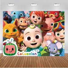 Personalize Cocomelon Family Photography Backdrops Happy Birthday Cocomelon Party Custom Photo Studio Background Backdrop Vinyl Photo Backdrop Parties Kids Songs Nursery Rhymes Party Photo Backdrop
