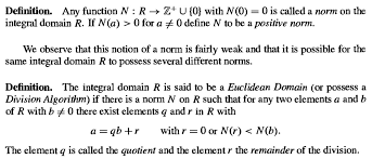 Understanding Definition Of An Euclidean Domain Mathematics Stack Exchange