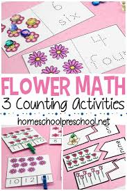 It's a perfect spring literacy center or flower steam activities for kids: 3 Printable Flower Math Activities For Preschoolers