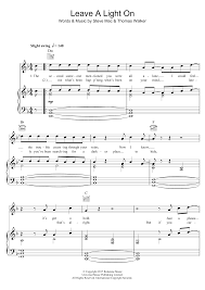 Leave A Light On Sheet Music Tom Walker Piano Vocal Guitar