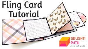 We will cover what sizes to cut cardstock for mats and layers for your cards. Fling Card Tutorial By Srushti Patil Fancy Fold Card Tutorials Fun Fold Cards Card Tutorial