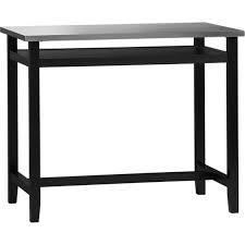 Belmont Black Work Table With Stainless Steel Top In Dining Tables Crate And Barrel High Top Tables High Top Table Kitchen Pub Table Sets