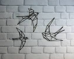 Birds On A Wire Wall Art Swallow Wall Decor Geometric Bird Bird Gift Idea Swallow Etsy Geometric Bird Wire Wall Art Geometric Tattoo Bird