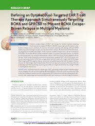 Chan xao d ong, khi ta. Pdf Defining An Optimal Dual Targeted Car T Cell Therapy Approach Simultaneously Targeting Bcma And Gprc5d To Prevent Bcma Escape Driven Relapse In Multiple Myeloma