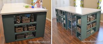 The first one is a beautiful craft table, which is simply a tabletop supported by bookshelves. 20 Diy Craft Tables And Desks