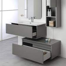 Mobile Bagno Maya Da 90 Cm Con Cassettiera Laterale O Decentrata Grigio O Tortora Mobile Bagno Arredo Bagno Moderno Arredamento Bagno