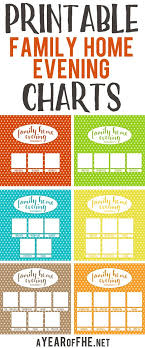 Freebie Printable Family Home Evening Charts Style C