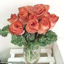 My Bacon Roses And Salami Rose Bouquet A Birthday Present For My Hubby Bacon Bouquet Bacon Roses Rose