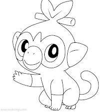 89 pokemon pictures to print and color. Grookey Pokemon Coloring Pages Xcolorings Com