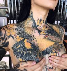 Your body is a blank canvas, waiting to be decorated. Eagle With Wings Spread On Girl S Chest