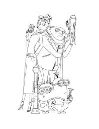 Here is a coloring sheet of gru, one of the world's greatest super villains. Gru And Agent Lucy Wilde And Minions In Despicable Me Coloring Page Netart