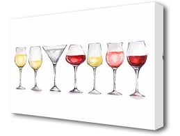 Fine art canvas 'flowering trees' canvas wall art reg. Leinwandbild Weinglaser Wine And Canvas Kitchen Canvas Wine Painting