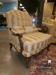 Gold On Gold Striped Bergere Chair And Matching Ottoman Measures 36 33 43 Striped Chair Chair And Ottoman Chair