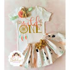 You will receive a jpeg, pdf, and svg if you need a file type not listed please contact me before purchasing and i will see if i can create it for you **it is your. Wild One Dreamcatcher Theme Baby Girl Birthday Outfit Handmade Mint And Gold Ebay